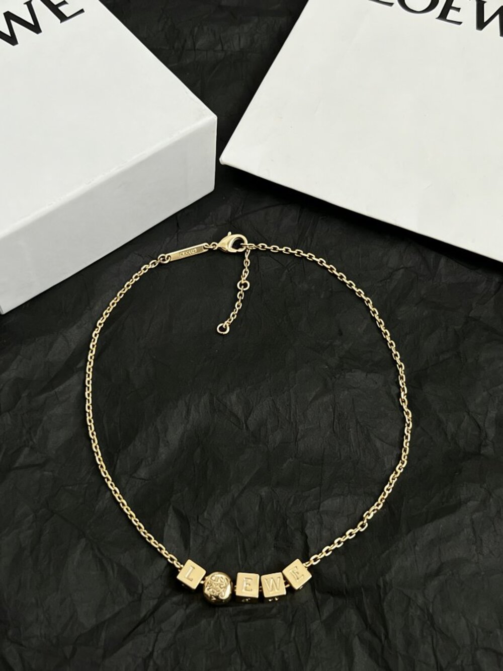 LOEWE Anagram Spiral 3D Pendant Necklace Luxury Designer Jewelry